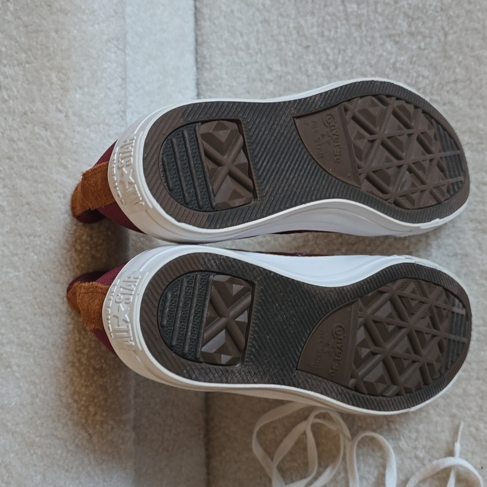 Women's Burgundy High-Top Converse All Star Sneakers - Picture 5 of 5